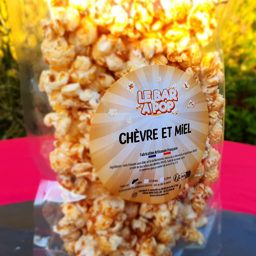 Pop-corn "CHEVRE & MIEL" un produit Original et Artisanal - 50cl