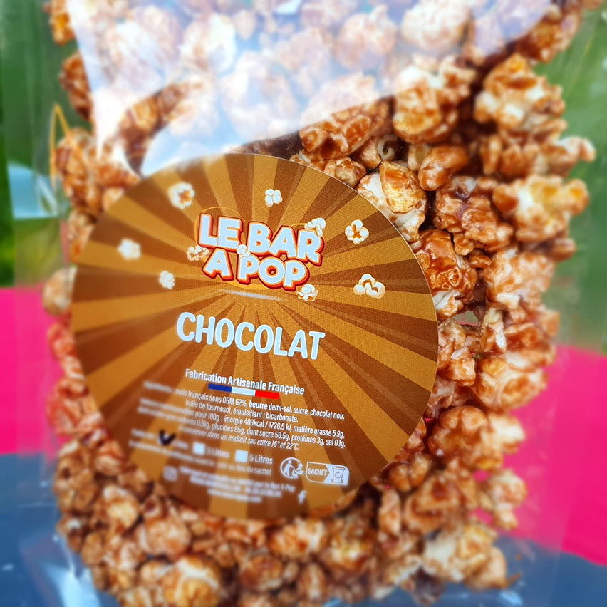 Pop-corn "CHOCOLAT NOIR CARAMÉLISÉ"  - sachet de 1 Litre