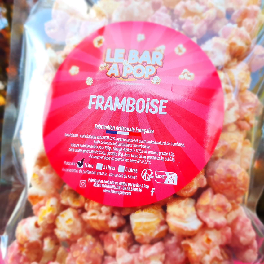 Pop-corn "FRAMBOISE" - 1 Litre en sachet refermable